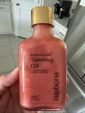 Euphoria Pure Bliss Natural Sunlit Rosetta Tanning Oil Pink Sparkles  NWT